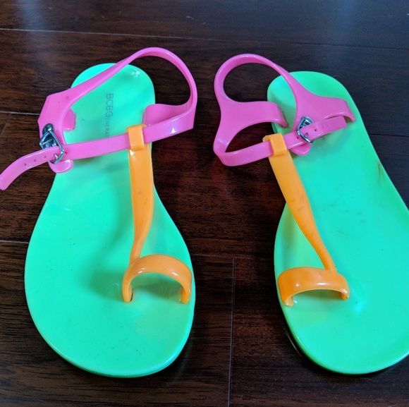 colorful jelly sandals